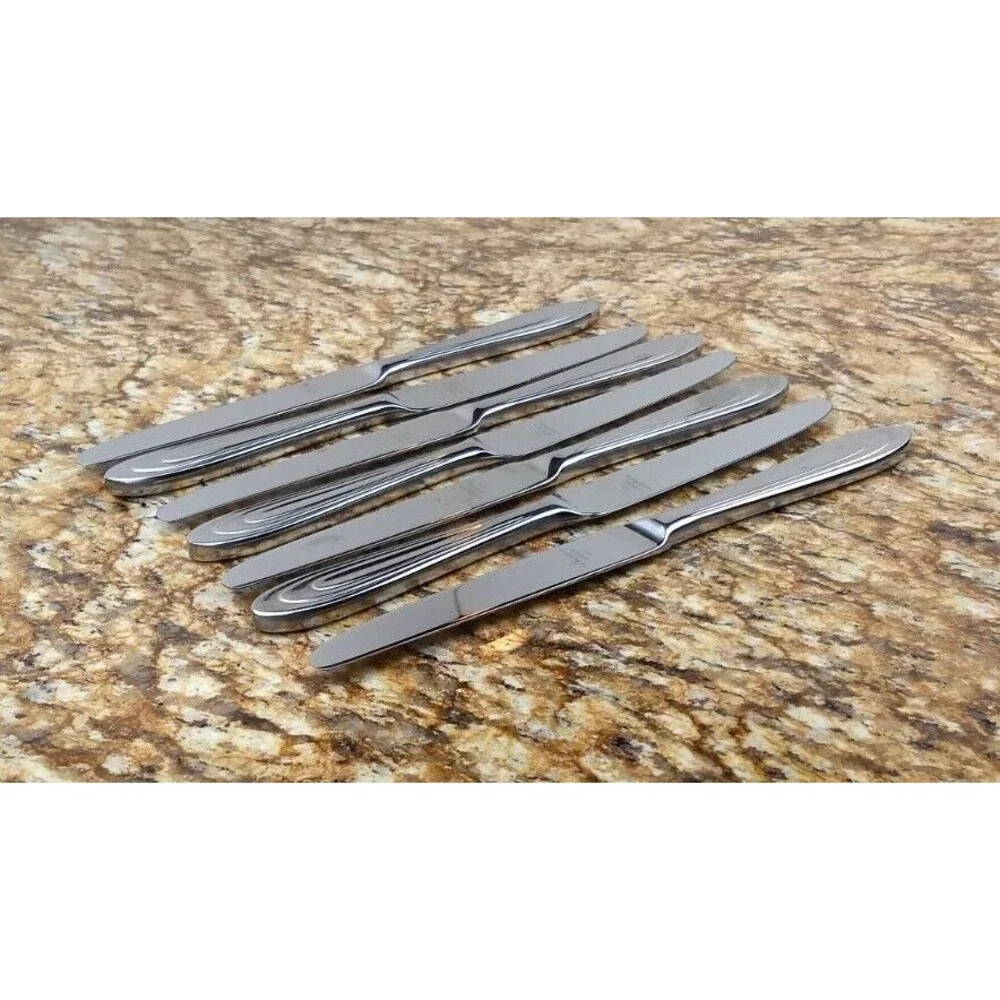 7 Reed & Barton Select ANSE ROYALE DINNER KNIVES 18/10 Korea‎ Stainless Flatware